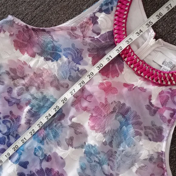 💜Badgley Mischka Belle💜 - Floral A-Line Sleeveless Olga Dress - Picture 13 of 13